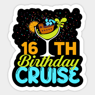 Funny 16th Birthday Cruise Sticker